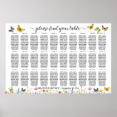 Wildblumen Schmetterlinge 30 Tische Hochzeitssitze Poster (Vorne)