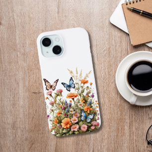 Wildblumen Schmetterlinge Aquarell Garten Case-Mate iPhone Hülle
