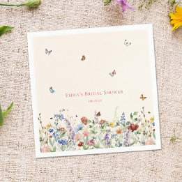 Wildblumen & Schmetterlinge Brautparty Servietten