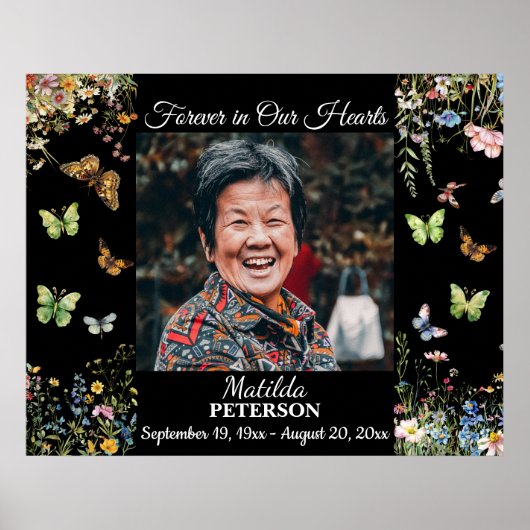 Wildblumen Schmetterlinge feiern Leben Poster (Vorne)