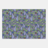 Wildblumen & Schmetterlinge Geschenkpackung grün & Geschenkpapier Set (Vorderseite 3)