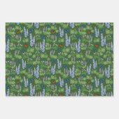 Wildblumen & Schmetterlinge Geschenkpackung grün & Geschenkpapier Set (Vorderseite)