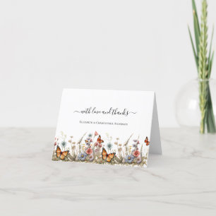 Wildblumen Schmetterlinge Hochzeit Brautparty Baby Dankeskarte