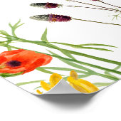 Wildblumen Schmetterlinge Hochzeitskarte Poster (Ecke)