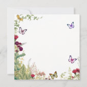 Wildblumen Schmetterlinge Kinderdusche Einladung (Rückseite)