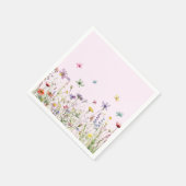 Wildblumen Schmetterlinge Papier Napkin Serviette (Ecke)