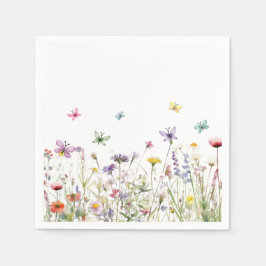 Wildblumen Schmetterlinge Papier Napkin Serviette