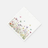 Wildblumen Schmetterlinge Papier Napkin Serviette (Ecke)