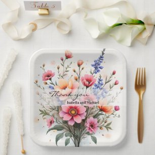 Wildblumen Schöne Moderne Luxus-Kollektion Pappteller
