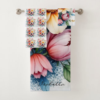 Wildblumen Schöne Trendige Luxus-Kollektion Badhandtuch Set