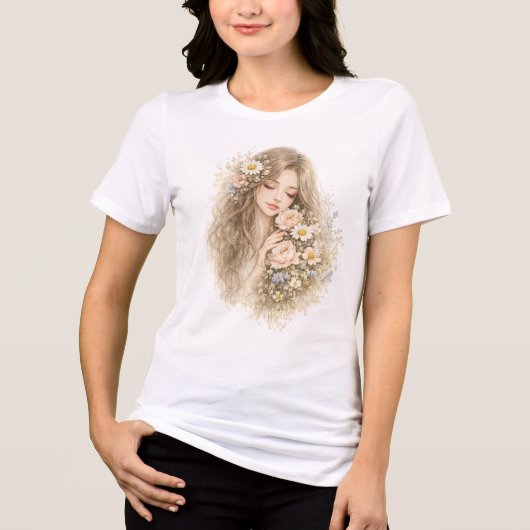 Wildblumen-Schönheit Tri-Blend Shirt (Vorderseite)