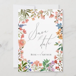 Wildblumen Schrift Save The Date Einladung