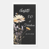 Wildblumen schwarz 50 fabelhafte Geburtstage Serviette (Vorderseite)