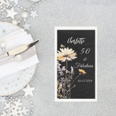 Wildblumen schwarz 50 fabelhafte Geburtstage Serviette