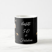 Wildblumen schwarz gelb 50 fabelhafte Geburtstage Kaffeetasse (Mittel)