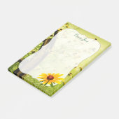 Wildblumen - Schwarz-mit Augen Susans Blumenfotogr Post-it Klebezettel (angewinkelt)