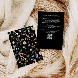 Wildblumen Schwarze Flora Hochzeiten Details Begleitkarte