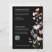 Wildblumen Schwarzer Bauernhof Einladung Hochzeit (Rückseite)