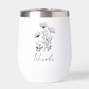 Wildblumen Schwarzer handzeichnend individuelle Na