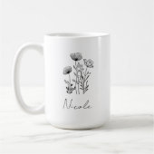 Wildblumen Schwarzer handzeichnend individuelle Na Kaffeetasse (Links)