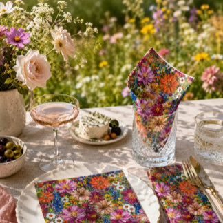 Wildblumen-Servietten für farbenfrohe Gartenpartys Serviette