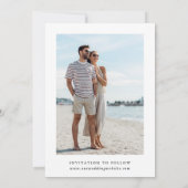 Wildblumen Silhouette Hochzeit Foto Schwarz & Weiß Save The Date (Rückseite)