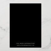 Wildblumen Silhouette Wreath Black Wedding Gold Folieneinladung (Rückseite)