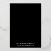 Wildblumen Silhouette Wreath Black Wedding Silver Folieneinladung (Rückseite)