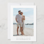 Wildblumen Silhouette Wreath Wedding Foto Grau Save The Date (Rückseite)