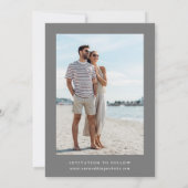 Wildblumen Silhouette Wreath Wedding Foto Grau Save The Date (Rückseite)