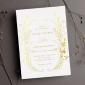 Wildblumen Silhouette Wreath Wedding Gold Folieneinladung