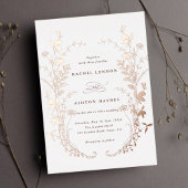 Wildblumen Silhouette Wreath Wedding Rose Gold Folieneinladung