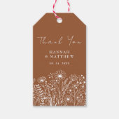 Wildblumen Simple Boho Terracotta Wedding Geschenkanhänger (Vorderseite)