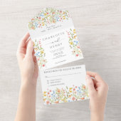 Wildblumen Simple Garden Wedding All In One Einladung (Abreißen)