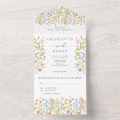 Wildblumen Simple Garden Wedding All In One Einladung (Innen Boden)