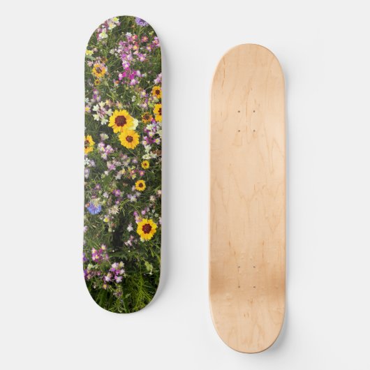 Wildblumen Skateboard (Vorderseite)