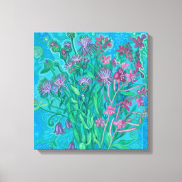 Wildblumen Sommer Blume Bouquet Blumenbemalung Leinwanddruck