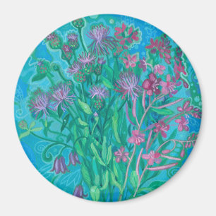 Wildblumen Sommer Blume Bouquet Blumenbemalung Magnet