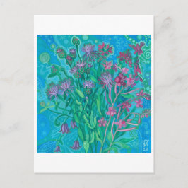 Wildblumen Sommer Blume Bouquet Blumenbemalung Postkarte