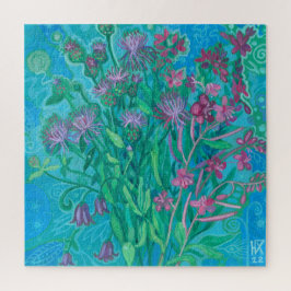 Wildblumen Sommer Blume Bouquet Blumenbemalung Puzzle