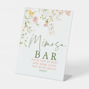 Wildblumen Sommerwiese Mimosa Bar Schild