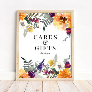 Wildblumen-Sonnenblumen-Karten & Geschenke Schild