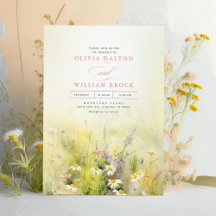 Wildblumen Sonnige Wiese Romantische Hochzeit