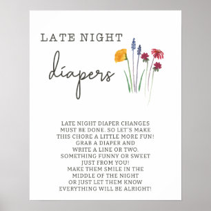 Wildblumen Späte Nachttaucher Kinderduschenspiel Poster
