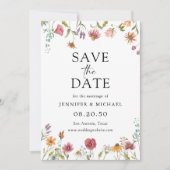 Wildblumen speichern die Datumskarten Einladung (Vorderseite)