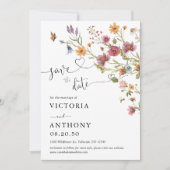 Wildblumen speichern die Datumskarten Save The Date (Vorderseite)