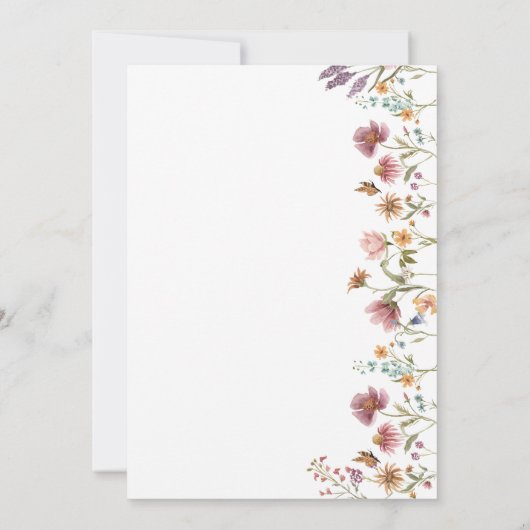 Wildblumen speichern die Datumskarten Save The Date (Rückseite)