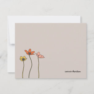 Wildblumen Stationery Mitteilungskarte