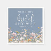 Wildblumen-Staubblauer Brautdusch Serviette (Vorderseite)