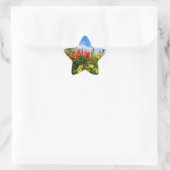 Wildblumen Stern-Aufkleber (Tasche)